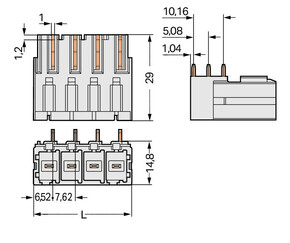 WAGO GmbH & Co. KG THT-Stiftleiste abgewinkelt,lgr 831-3649