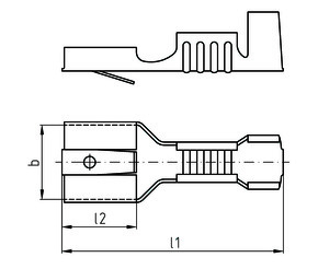 Intercable Tools Flachsteckhülsen 0,5-1qmm 6,3x0,8 ICC168FHR