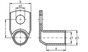 Intercable Tools Winkelpresskabelschuh 90 Grad 95qmm M10 ICD951090BK