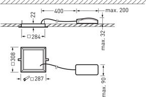Trilux LED-Einbauleuchte 930, weiß ArimoFit G2 #8170740