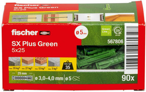 Fischer Deutschl. Dübel SX Plus SX Plus Green 5x25