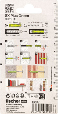 Fischer Deutschl. Dübel SX Plus Green SXPlus10x50SK(VE5)