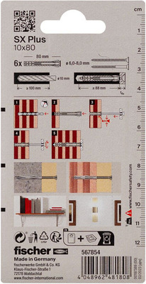 Fischer Deutschl. Dübel SX Plus SXPlus10x80K(VE6)