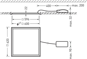 Trilux LED-Einbauleuchte 840, DALI, schwarz ArimoFit G2 #8179451