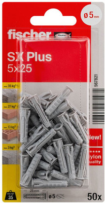 Fischer Deutschl. Dübel SX Plus SXPlus5x25K(VE50)