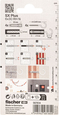 Fischer Deutschl. Dübel SX Plus SXPlus6x30RHNK(VE4)