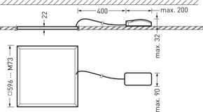 Trilux LED-Einbauleuchte 840, grau ArimoFitM73 #8179540