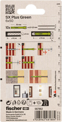 Fischer Deutschl. Dübel SX Plus Green SXPlus6x50K(VE10)