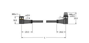 Turck Aktuator- u. Sensorleitung PVC PKW3M-1-PSW3M/TEL