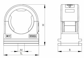 Wiska Wellrohrhalter, Kunststoff NW14, schwarz BCC-14-BK
