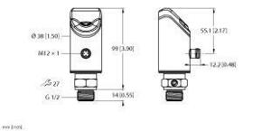 Turck Frontbündiger Drucksensor Rel.Druck-1..2.5bar PS3112.5V0#100021439