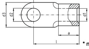 Intercable Tools Quetschkabelschuh 35qmm M16 verz. ICQ3516