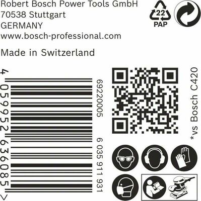 Bosch Power Tools EXPERT C470 Schleifpapier, 115 x 107 mm K 180 2608901658 (VE50)