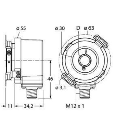 Turck Inkrementaler Drehgeber Efficiency-Line REIE114I15#100011792