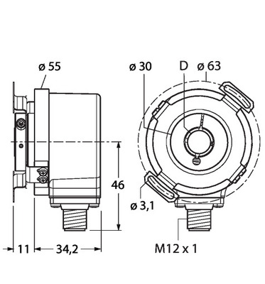 Turck Inkrementaler Drehgeber Efficiency-Line REIE114I15#100011792