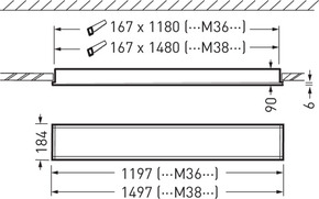 Trilux LED-Einbauleuchte 840, weiß OpendoM36PW1936840ET