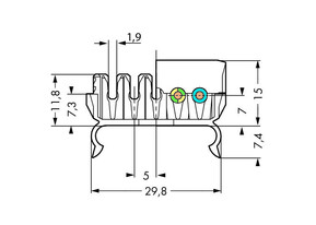 WAGO GmbH & Co. KG Leitungshalter Unterteil 5-polig,weiß 267-141