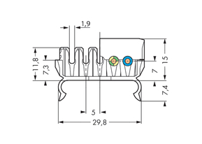 WAGO GmbH & Co. KG Leitungshalter Unterteil 5-polig,weiß 267-141