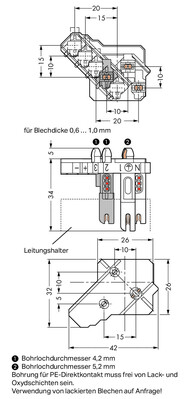 WAGO GmbH & Co. KG Buchsenteil m. PE-Direktk. mit Rastfüßen,weiß 267-174