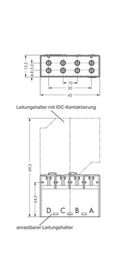 WAGO GmbH & Co. KG Anrastbarer Leitungshalter 4-polig,weiß/grau 267-328