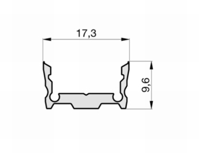 Radium Lampenwerk Alu-Profil Aufbau 2m schwarz TRPA4213