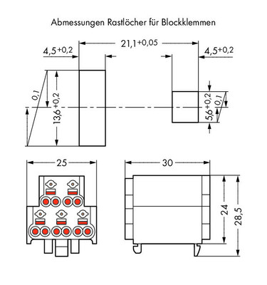 WAGO GmbH & Co. KG Netzanschlussklemme mit Rastfüßen,weiß 272-122/014-000