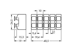 WAGO GmbH & Co. KG Netzanschlussklemme ohne Rastfüße,weiß 272-301