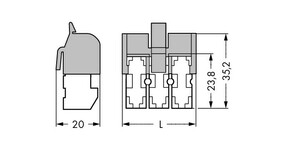 WAGO GmbH & Co. KG Netzanschlussklemme Drücker,weiß/grau 272-405/272-514