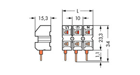 WAGO GmbH & Co. KG Netzanschlussklemme ohne Drücker,weiß 272-454/272-485