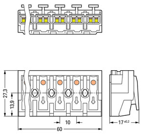 WAGO GmbH & Co. KG Leuchtenanschlussklemme ohne PE-Kontakt,weiß 294-4006