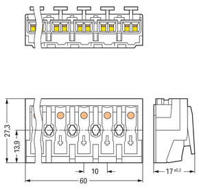 WAGO GmbH & Co. KG Leuchtenanschlussklemme ohne PE-Kontakt,weiß 294-4006