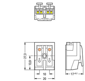 WAGO GmbH & Co. KG Leuchtenanschlussklemme ohne PE-Kontakt,weiß 294-4032