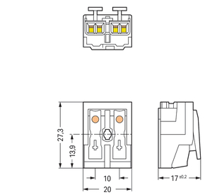 WAGO GmbH & Co. KG Leuchtenanschlussklemme ohne PE-Kontakt,weiß 294-4032