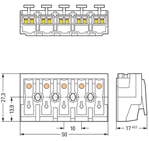 WAGO GmbH & Co. KG Leuchtenanschlussklemme ohne PE-Kontakt,weiß 294-4095/5027-000