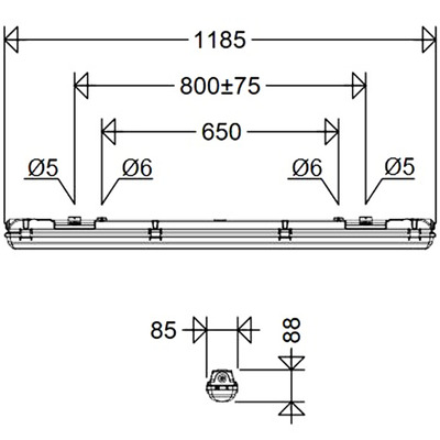 Schuch Licht LED-Feuchtraumleuchte 4000K 167 12L42G2 HE CS