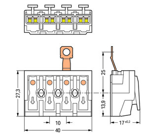 WAGO GmbH & Co. KG Leuchtenanschlussklemme PE-Schraubkontakt,ws 294-4424