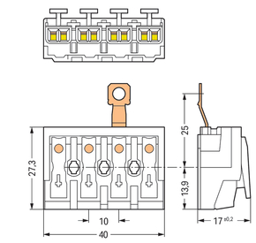 WAGO GmbH & Co. KG Leuchtenanschlussklemme PE-Schraubkontakt,ws 294-4424