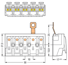 WAGO GmbH & Co. KG Leuchtenanschlussklemme PE-Schraubkontakt,ws 294-4475