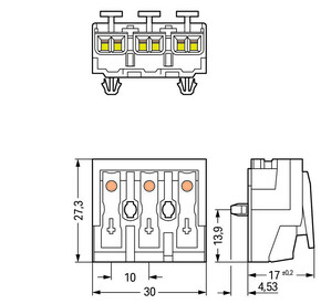 WAGO GmbH & Co. KG Leuchtenanschlussklemme ohne PE-Kontakt,weiß 294-5003