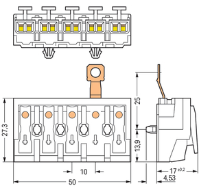 WAGO GmbH & Co. KG Leuchtenanschlussklemme PE-Schraubkontakt,ws 294-5435