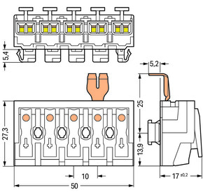 WAGO GmbH & Co. KG Leuchtenanschlussklemme für Linect,weiß 294-8225