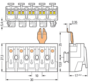 WAGO GmbH & Co. KG Leuchtenanschlussklemme für Linect,weiß 294-8325