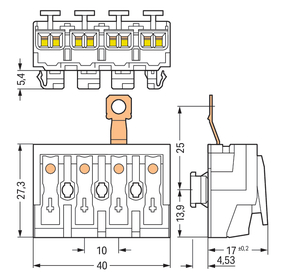 WAGO GmbH & Co. KG Leuchtenanschlussklemme für Linect,weiß 294-8424
