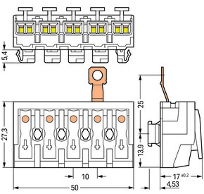 WAGO GmbH & Co. KG Leuchtenanschlussklemme für Linect,weiß 294-8435