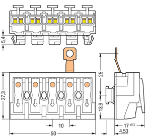 WAGO GmbH & Co. KG Leuchtenanschlussklemme für Linect,weiß 294-8435