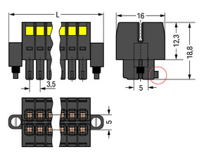 WAGO GmbH & Co. KG 1-LeiterFederleiste2reihig CAGECLAMP 1,5mm²,sw 713-1105/107-000
