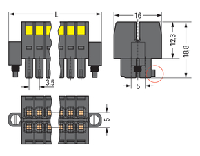 WAGO GmbH & Co. KG 1-LeiterFederleiste2reihig CAGECLAMP 1,5mm²,sw 713-1105/107-000