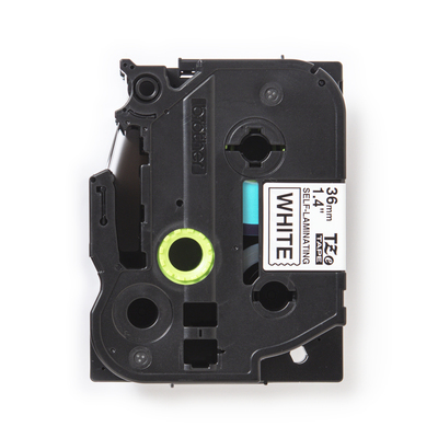 Brother Schriftband 36mm weiß/sw selbstlamin.8m TZe-SL261