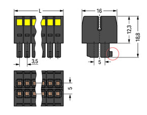 WAGO GmbH & Co. KG 1-LeiterFederleiste2reihig CAGECLAMP 1,5mm²,sw 713-1111/034-047