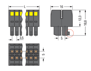 WAGO GmbH & Co. KG 1-LeiterFederleiste2reihig CAGECLAMP 1,5mm²,sw 713-1111/034-047